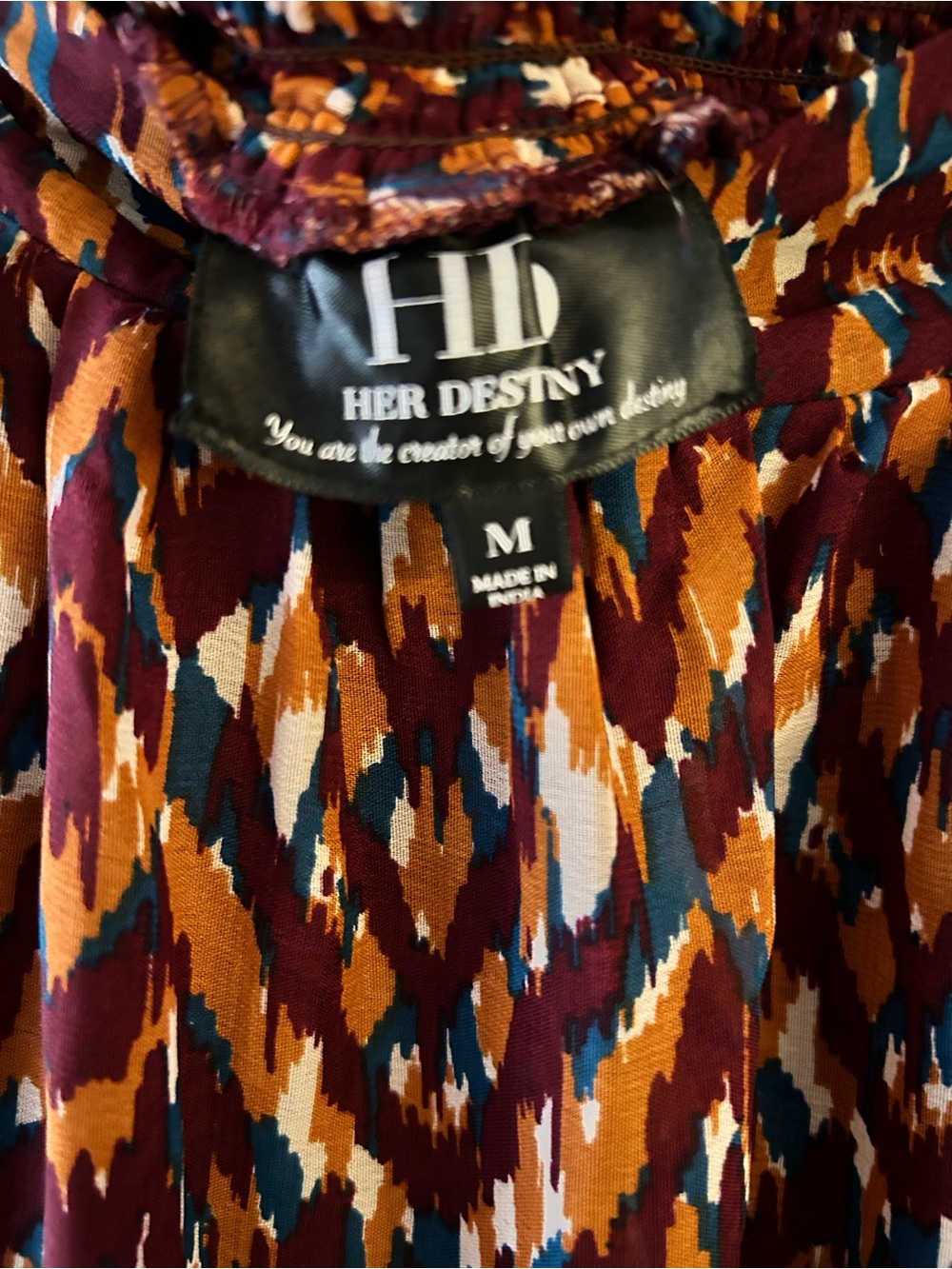 Bohemian battle   Midi Skirt in Burgundy Multi - Picture 2 of 3